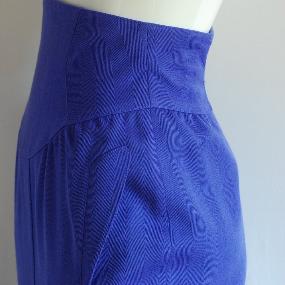 Thierry Mugler Indigo Wool Suit With Metal Accents - Picture 10 of 13